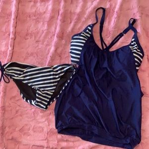 Large navy tankini